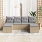vidaXL Set di divani da giardino 6 pezzi con cuscini beige in rattan polietilene vidaXL Set di divani da giardino 6 pezzi con cuscini beige in rattan polietilene