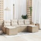 vidaXL Set Giardino 6 Pezzi con Cuscini Beige in Rattan Sintetico