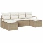 vidaXL Set Giardino 6 Pezzi con Cuscini Beige in Rattan Sintetico