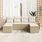 vidaXL Set Giardino 6 Pezzi con Cuscini Beige in Rattan Sintetico