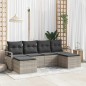 vidaXL Set Divano da Giardino 6 Pezzi con Cuscini Grigio Chiaro in Poliratano