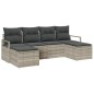 vidaXL Set Divano da Giardino 6 Pezzi con Cuscini Grigio Chiaro in Poliratano