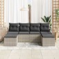 vidaXL Set Divano da Giardino 6 Pezzi con Cuscini Grigio Chiaro in Poliratano