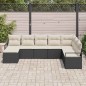 vidaXL Set di divani da giardino da 8 pezzi con cuscini in rattan sintetico nero.