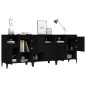 Credenze 3pz Nere 60x35x70 cm in Legno Multistrato Credenze 3pz Nere 60x35x70 cm in Legno Multistrato