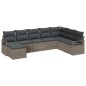 vidaXL Set divano da giardino vitaXL, 8 pezzi con cuscini grigi in rattan sintetico.