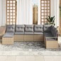vidaXL Set di divani da giardino da 8 pezzi con cuscini beige in polyrattan