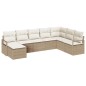 vidaXL Set da giardino di 8 pezzi con cuscini beige in polirattan
