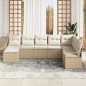 vidaXL Set da giardino di 8 pezzi con cuscini beige in polirattan