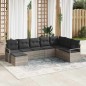 vidaXL Set di Divani da Giardino 8 Pezzi con Cuscini Grigi Chiari in Rattan Sintetico