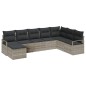 vidaXL Set di Divani da Giardino 8 Pezzi con Cuscini Grigi Chiari in Rattan Sintetico