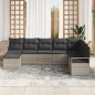 vidaXL Set di Divani da Giardino 8 Pezzi con Cuscini Grigi Chiari in Rattan Sintetico