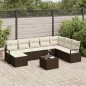 vidaXL Set divano da giardino 8 pezzi con cuscini grigi in rattan sintetico