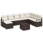 vidaXL Set divano da giardino 8 pezzi con cuscini grigi in rattan sintetico
