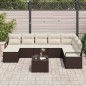 vidaXL Set divano da giardino 8 pezzi con cuscini grigi in rattan sintetico