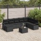 vidaXL Set di divani da giardino 9 pezzi con cuscini beige in rattan sintetico