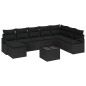 vidaXL Set di divani da giardino 9 pezzi con cuscini beige in rattan sintetico