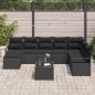 vidaXL Set di divani da giardino 9 pezzi con cuscini beige in rattan sintetico