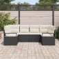 vidaXL Set di Sofà da Giardino 6 Pezzi in Rattan Sintetico con Cuscini Neri