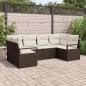 vidaXL Set di divani da giardino a 6 pezzi con cuscini marroni in polirattan