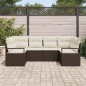 vidaXL Set di divani da giardino a 6 pezzi con cuscini marroni in polirattan