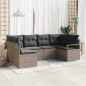 vidaXL Set di Divani da Giardino a 6 Pezzi con Cuscini Grigi in Rattan Sintetico