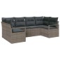 vidaXL Set di Divani da Giardino a 6 Pezzi con Cuscini Grigi in Rattan Sintetico
