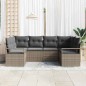 vidaXL Set di Divani da Giardino a 6 Pezzi con Cuscini Grigi in Rattan Sintetico