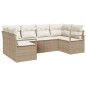 vidaXL Set da giardino 6 pezzi con cuscini beige in polyrattan