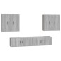 Set di Mobili Porta TV 6 pz Grigio Sonoma in Legno Multistrato Set di Mobili Porta TV 6 pz Grigio Sonoma in Legno Multistrato