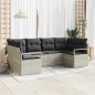 vidaXL Set di divani da giardino con 6 pezzi e cuscini grigio chiaro in rattan sintetico