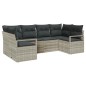 vidaXL Set di divani da giardino con 6 pezzi e cuscini grigio chiaro in rattan sintetico