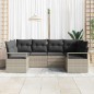vidaXL Set di divani da giardino con 6 pezzi e cuscini grigio chiaro in rattan sintetico
