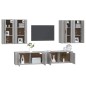 Set di Mobili Porta TV 6 pz Grigio Sonoma in Legno Multistrato Set di Mobili Porta TV 6 pz Grigio Sonoma in Legno Multistrato