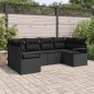 vidaXL Set da Giardino da 6 pezzi con cuscini in rattan polietilene nero.