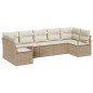 vidaXL Set da giardino di divani 7 pezzi vitaXL con cuscini beige in rattan sintetico