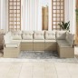 vidaXL Set da giardino di divani 7 pezzi vitaXL con cuscini beige in rattan sintetico