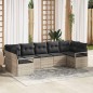 vidaXL Set da Giardino a 7 Pezzi con Cuscini Grigio Chiaro in Rattan Sintetico.