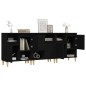 Credenze 3pz Nere 60x35x70 cm in Legno Multistrato Credenze 3pz Nere 60x35x70 cm in Legno Multistrato
