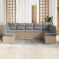 vidaXL Set di divani da giardino 9 pezzi con cuscini beige in rattan sintetico