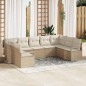 vidaXL Set da giardino a 9 pezzi con cuscini beige in rattan sintetico