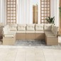 vidaXL Set da giardino a 9 pezzi con cuscini beige in rattan sintetico