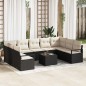 vidaXL Set Divano da Giardino 9 Pezzi con Cuscini in Rattan Sintetico Marrone. vidaXL Set Divano da Giardino 9 Pezzi con Cuscini in Rattan Sintetico Marrone.
