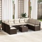vidaXL Set Divano da Giardino 9 Pezzi con Cuscini Rattan Polietilene Grigio