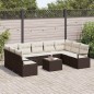 vidaXL Set Divano da Giardino 9 Pezzi con Cuscini Rattan Polietilene Grigio