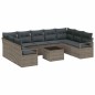 vidaXL Set di Divani da Giardino 9 Pezzi con Cuscini Neri in Rattan Sintetico