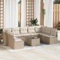 vidaXL Set da giardino con 10 pezzi e cuscini marroni in rattan sintetico