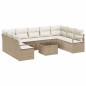 vidaXL Set da giardino con 10 pezzi e cuscini marroni in rattan sintetico
