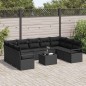vidaXL Set di divani da giardino in 10 pezzi con cuscini beige in rattan sintetico.