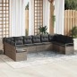 vidaXL Set di divani da giardino 10 pezzi con cuscini grigi in rattan sintetico.